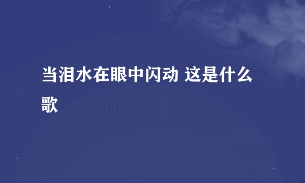 当泪水在眼中闪动 这是什么歌