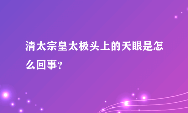 清太宗皇太极头上的天眼是怎么回事？