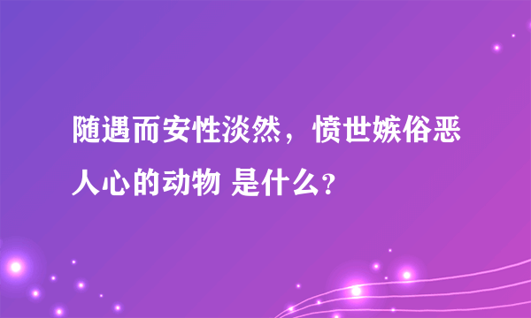 随遇而安性淡然，愤世嫉俗恶人心的动物 是什么？