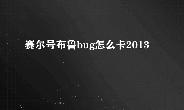 赛尔号布鲁bug怎么卡2013