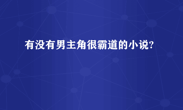 有没有男主角很霸道的小说?