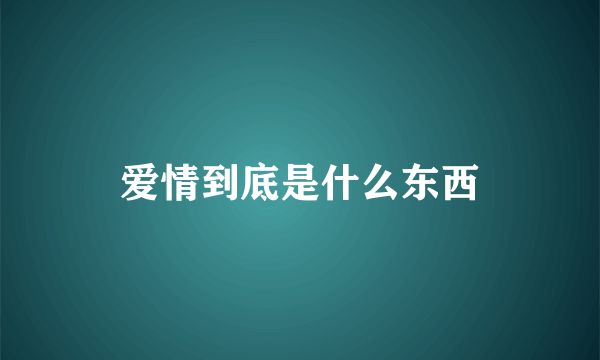 爱情到底是什么东西