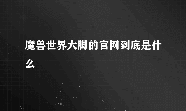 魔兽世界大脚的官网到底是什么