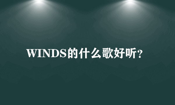 WINDS的什么歌好听？