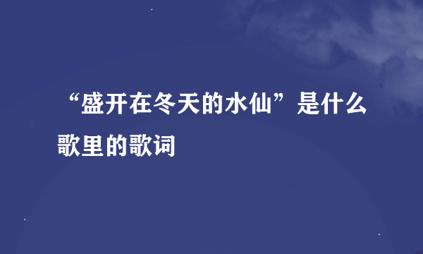 “盛开在冬天的水仙”是什么歌里的歌词