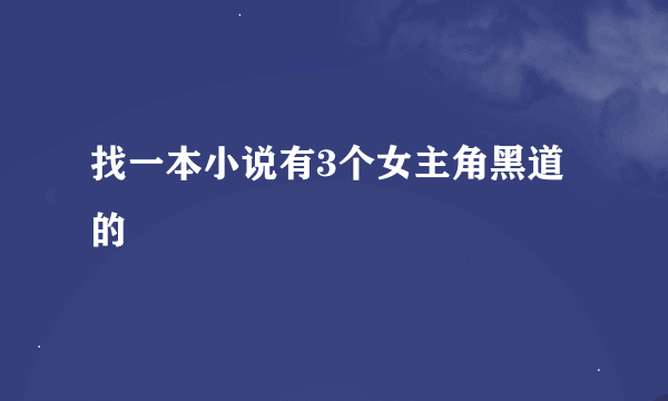 找一本小说有3个女主角黑道的