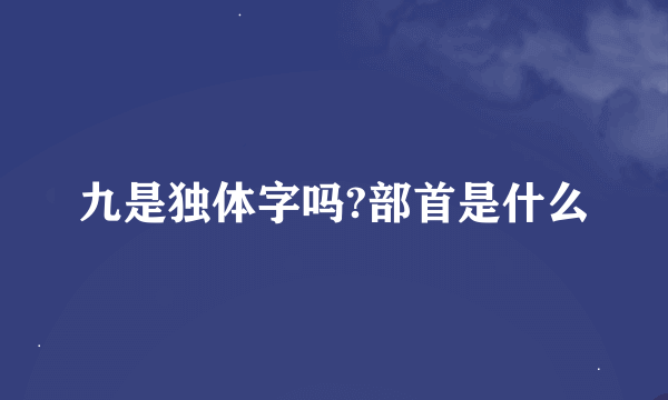 九是独体字吗?部首是什么