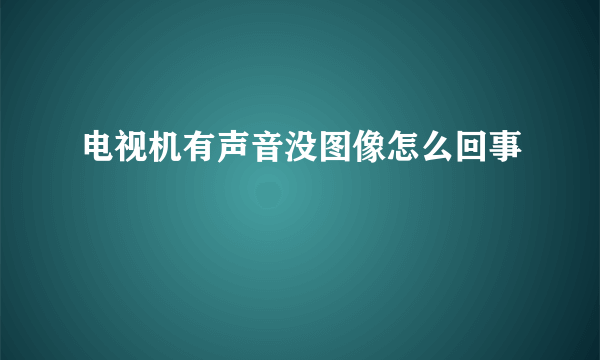 电视机有声音没图像怎么回事