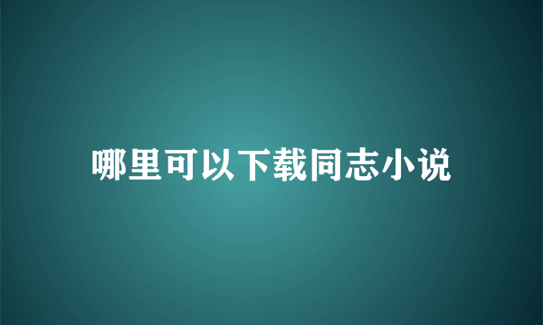 哪里可以下载同志小说