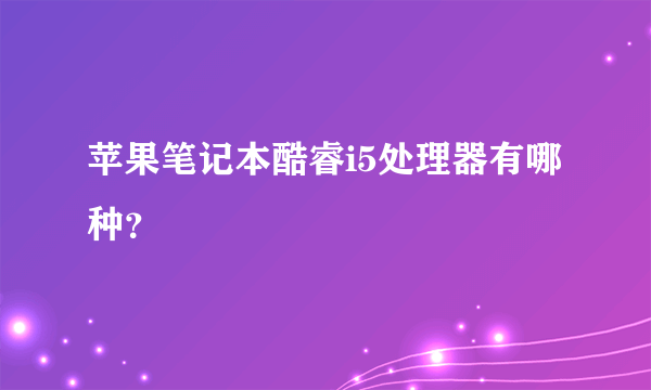 苹果笔记本酷睿i5处理器有哪种？