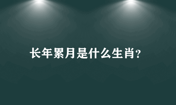 长年累月是什么生肖？