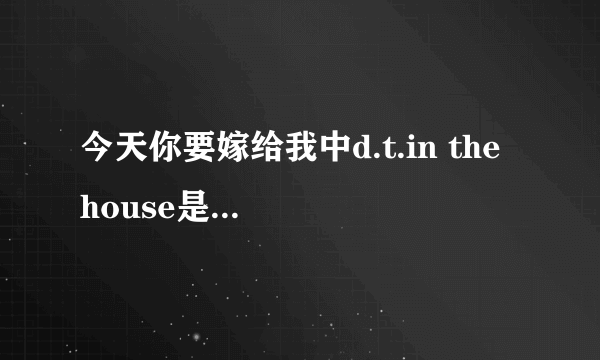 今天你要嫁给我中d.t.in the house是什么意思