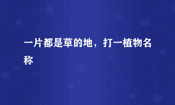 一片都是草的地，打一植物名称