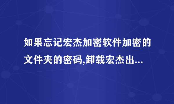 如果忘记宏杰加密软件加密的文件夹的密码,卸载宏杰出后就可以打开吗?