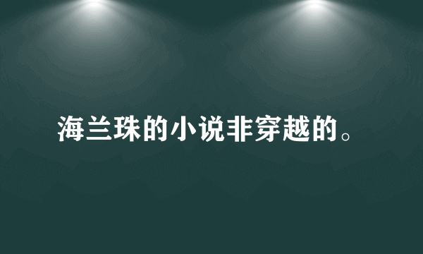 海兰珠的小说非穿越的。