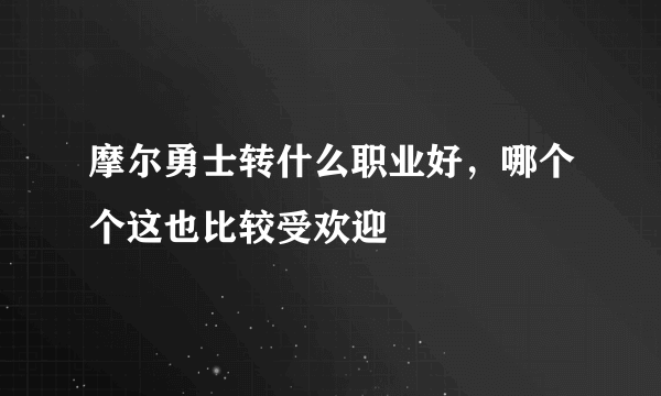 摩尔勇士转什么职业好，哪个个这也比较受欢迎