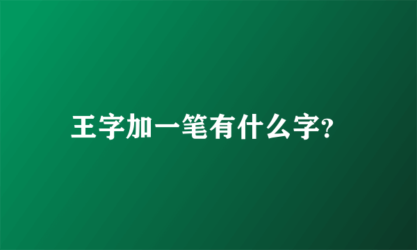 王字加一笔有什么字？