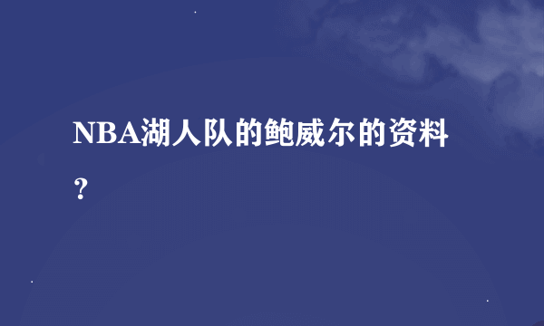 NBA湖人队的鲍威尔的资料？