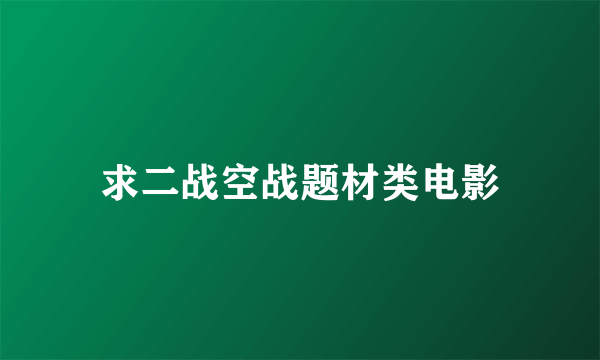 求二战空战题材类电影