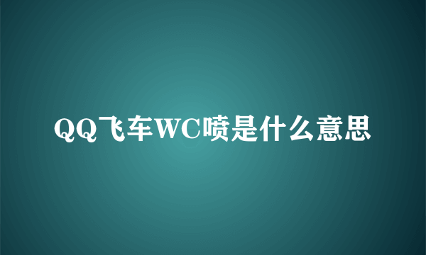 QQ飞车WC喷是什么意思