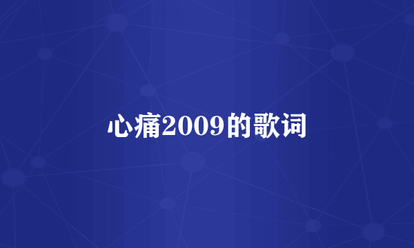 心痛2009的歌词