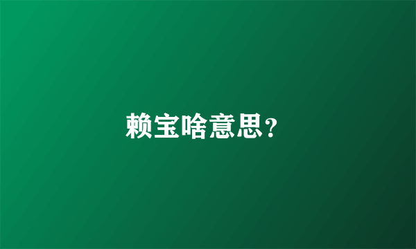 赖宝啥意思？