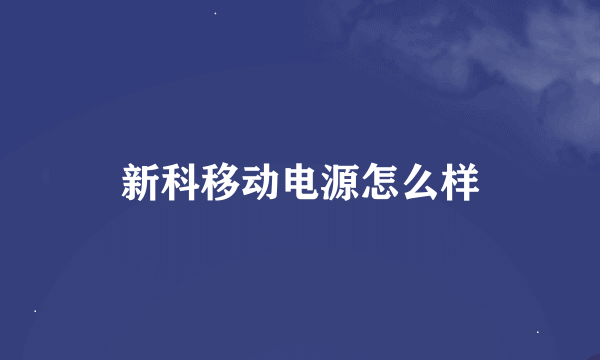 新科移动电源怎么样