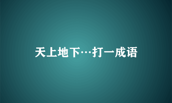 天上地下…打一成语