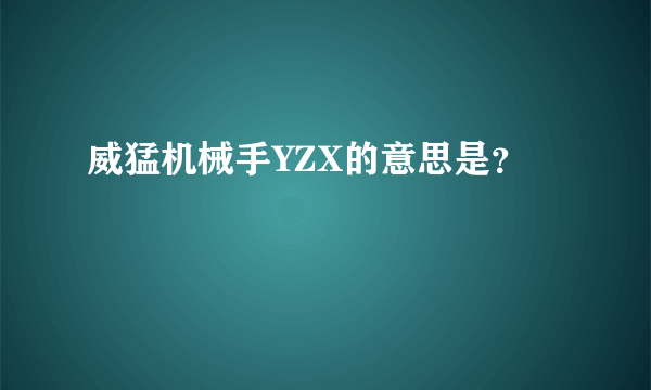 威猛机械手YZX的意思是？