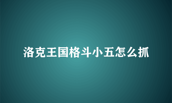 洛克王国格斗小五怎么抓