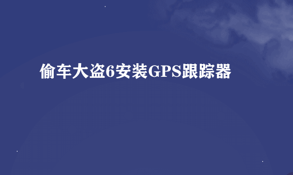 偷车大盗6安装GPS跟踪器