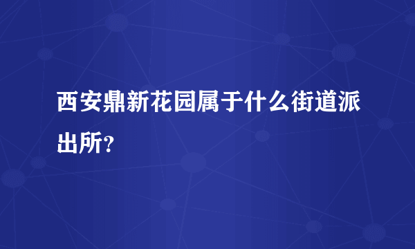 西安鼎新花园属于什么街道派出所？