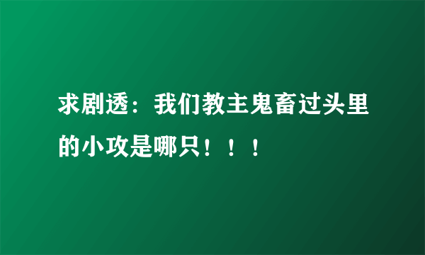 求剧透：我们教主鬼畜过头里的小攻是哪只！！！