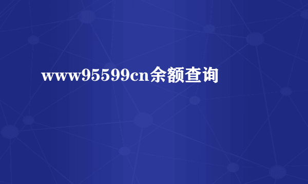 www95599cn余额查询