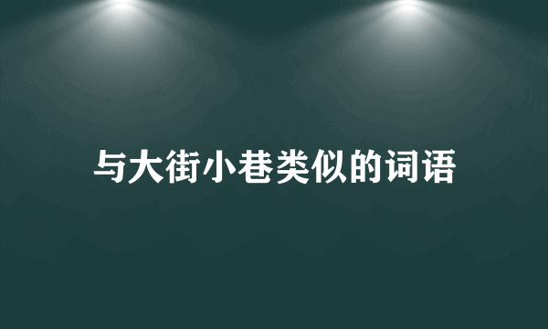 与大街小巷类似的词语