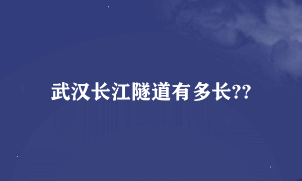 武汉长江隧道有多长??