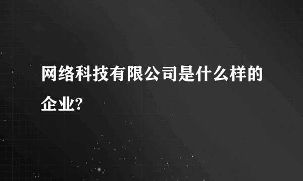 网络科技有限公司是什么样的企业?