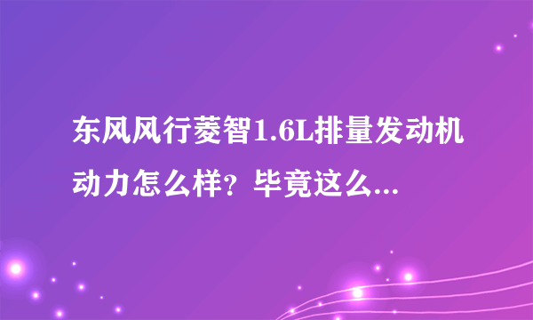 东风风行菱智1.6L排量发动机动力怎么样？毕竟这么大的车？