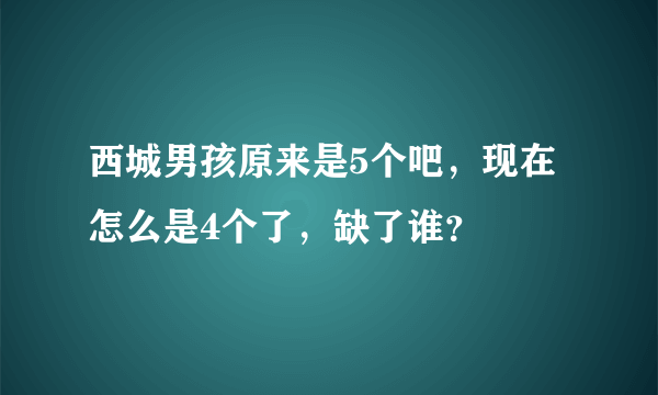 西城男孩原来是5个吧，现在怎么是4个了，缺了谁？