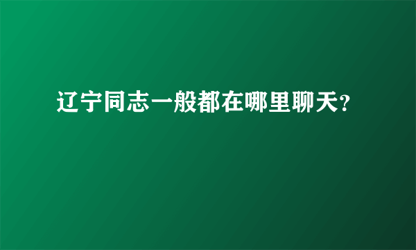 辽宁同志一般都在哪里聊天？