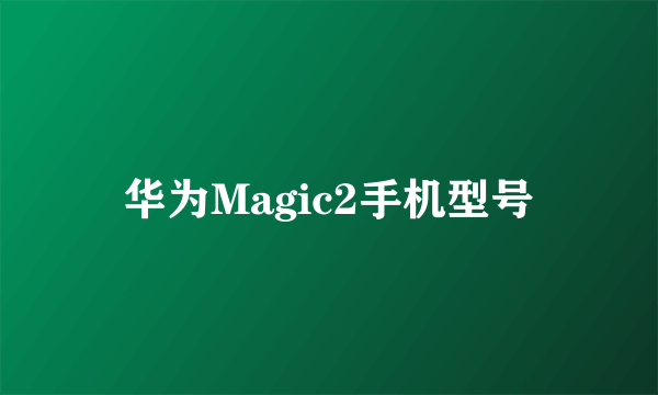 华为Magic2手机型号