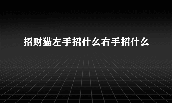 招财猫左手招什么右手招什么