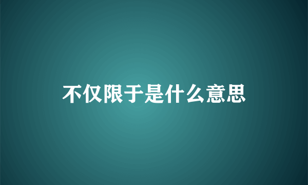 不仅限于是什么意思