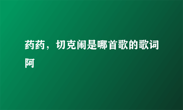 药药，切克闹是哪首歌的歌词阿