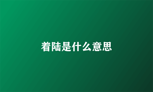 着陆是什么意思