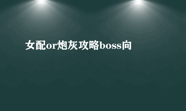 女配or炮灰攻略boss向