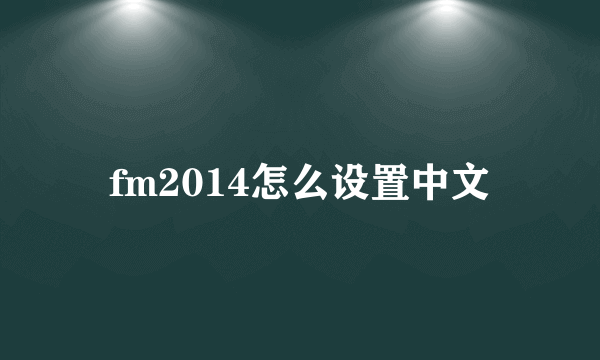 fm2014怎么设置中文