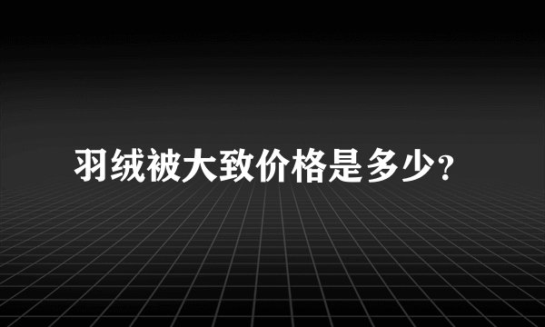 羽绒被大致价格是多少？