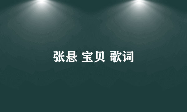 张悬 宝贝 歌词