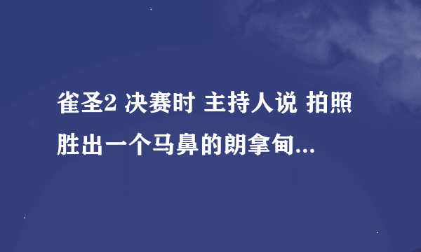 雀圣2 决赛时 主持人说 拍照胜出一个马鼻的朗拿甸奴 什么意思懂粤语的解释一下 急啊